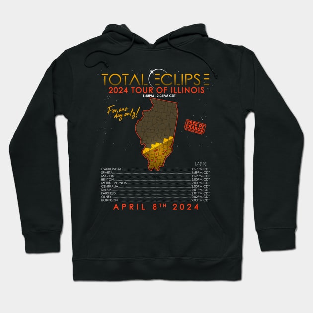 Total Solar Eclipse 2024 Tour of Illinois Hoodie by NerdShizzle